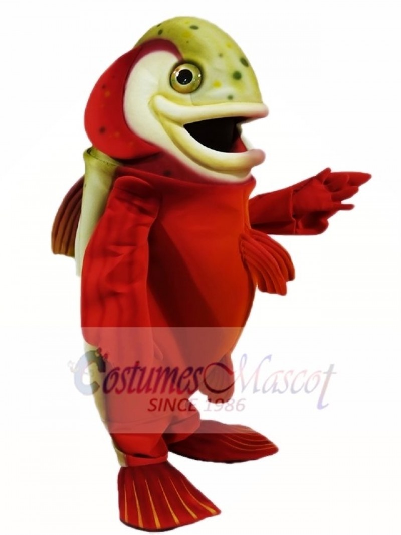 Red Arctic Char Mascot Costumes Fish