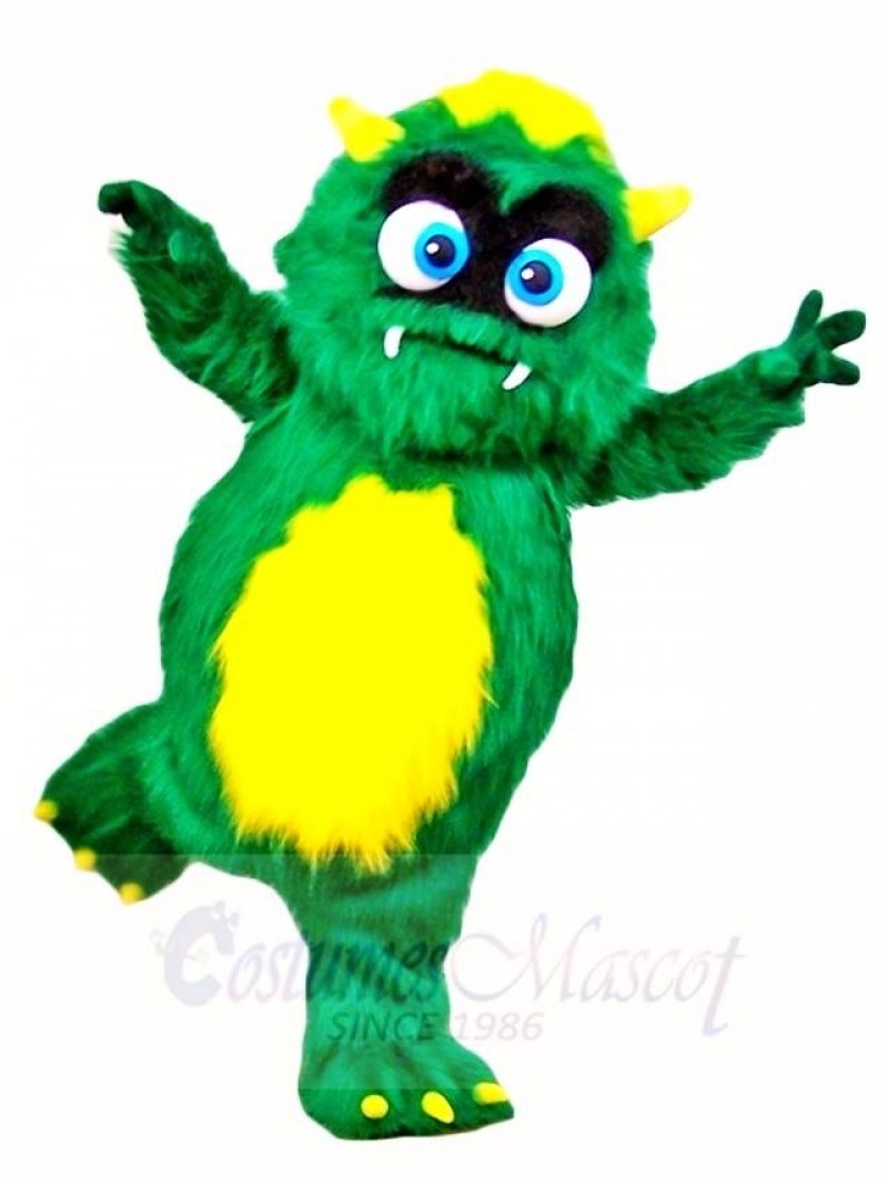 Fluffy Green Monster Mascot Costumes