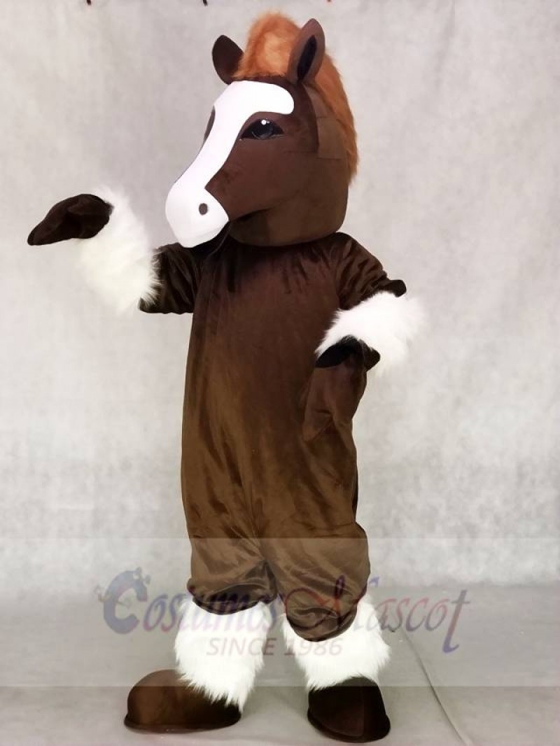 Cute Brown Shirley Shire Horse Mascot Costume
