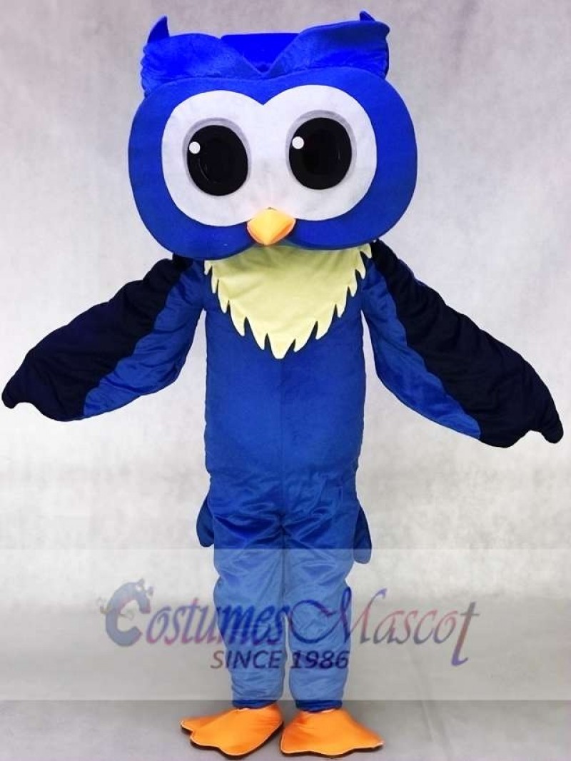 Adult Friendly Big Blue Owl Mascot Costume Animal 