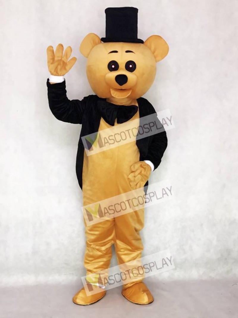 Ritual Bear Mascot Costume Brown Teddy Bear Gentleman Suit