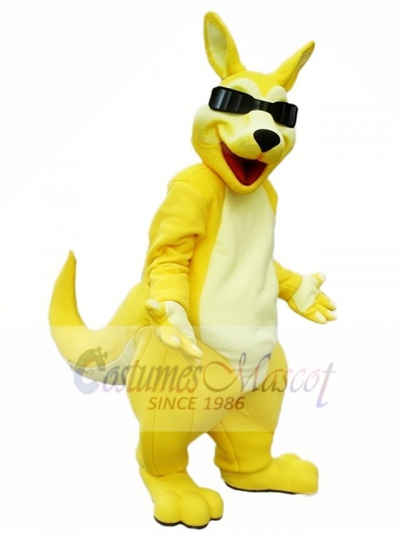 Yellow Kangaroo Roo with Sunglasses Mascot Costumes Animal