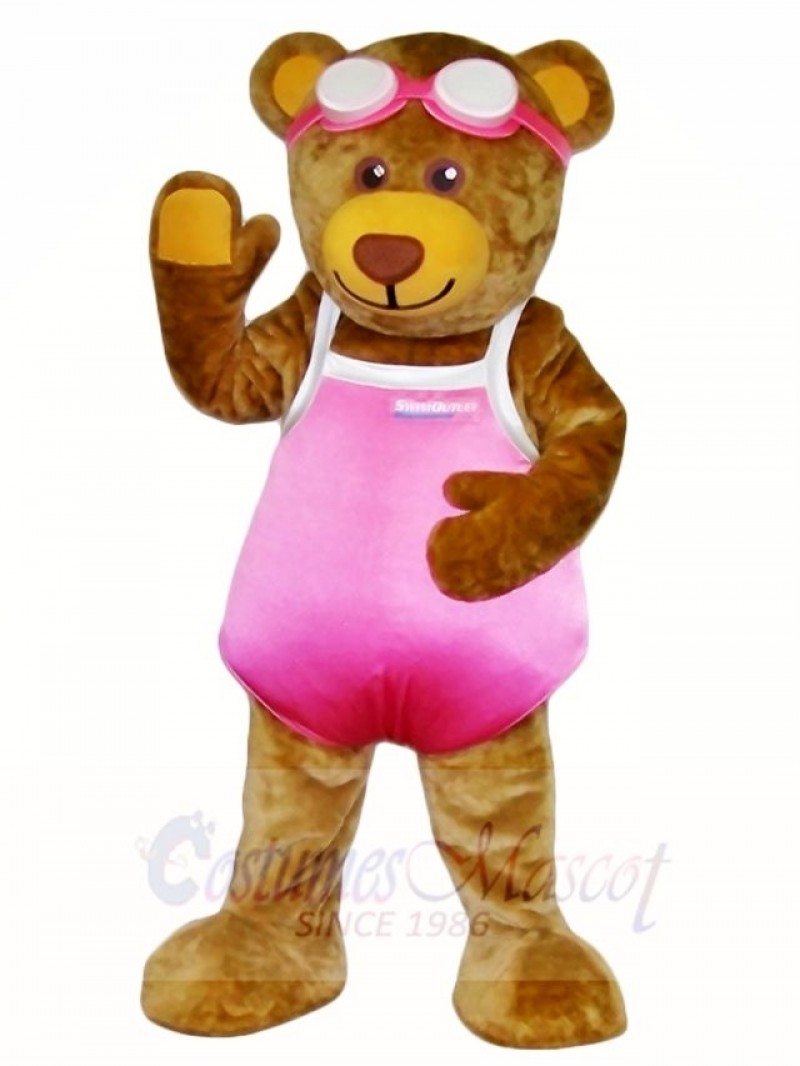 Bear in Pink Swimwear Mascot Costumes Animal