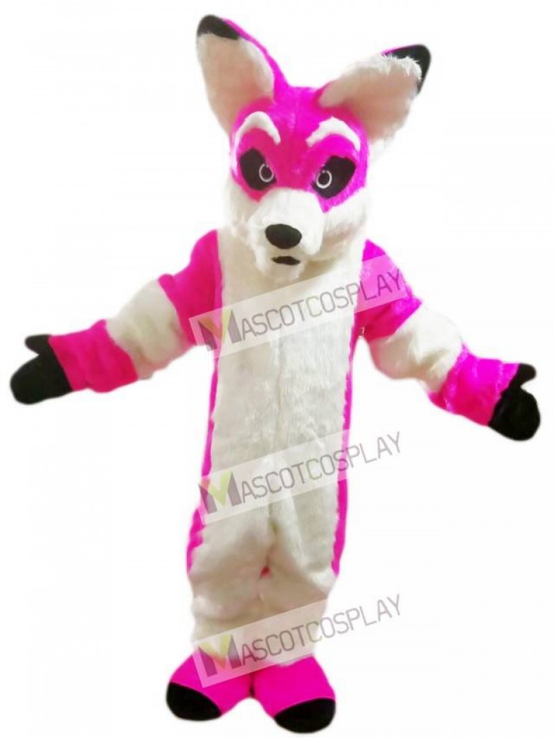 Pink Husky Dog Fox Mascot Costume Cartoon