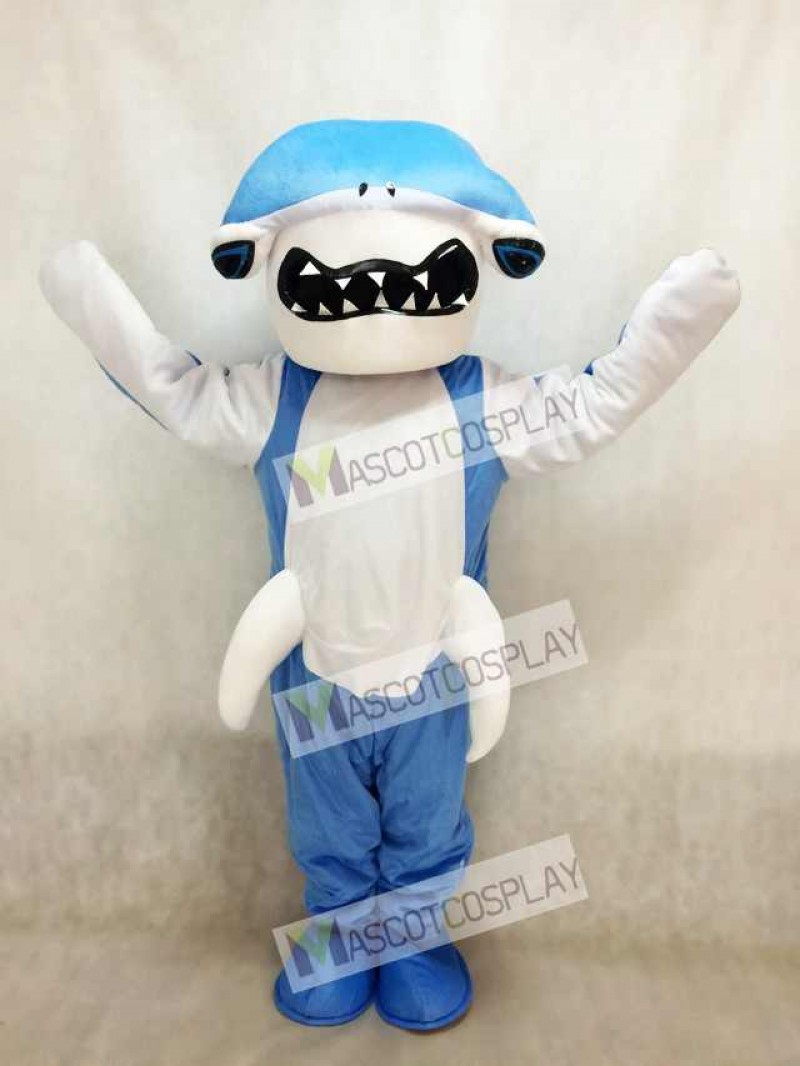 Blue Hammerhead Shark Mascot Costume Ocean