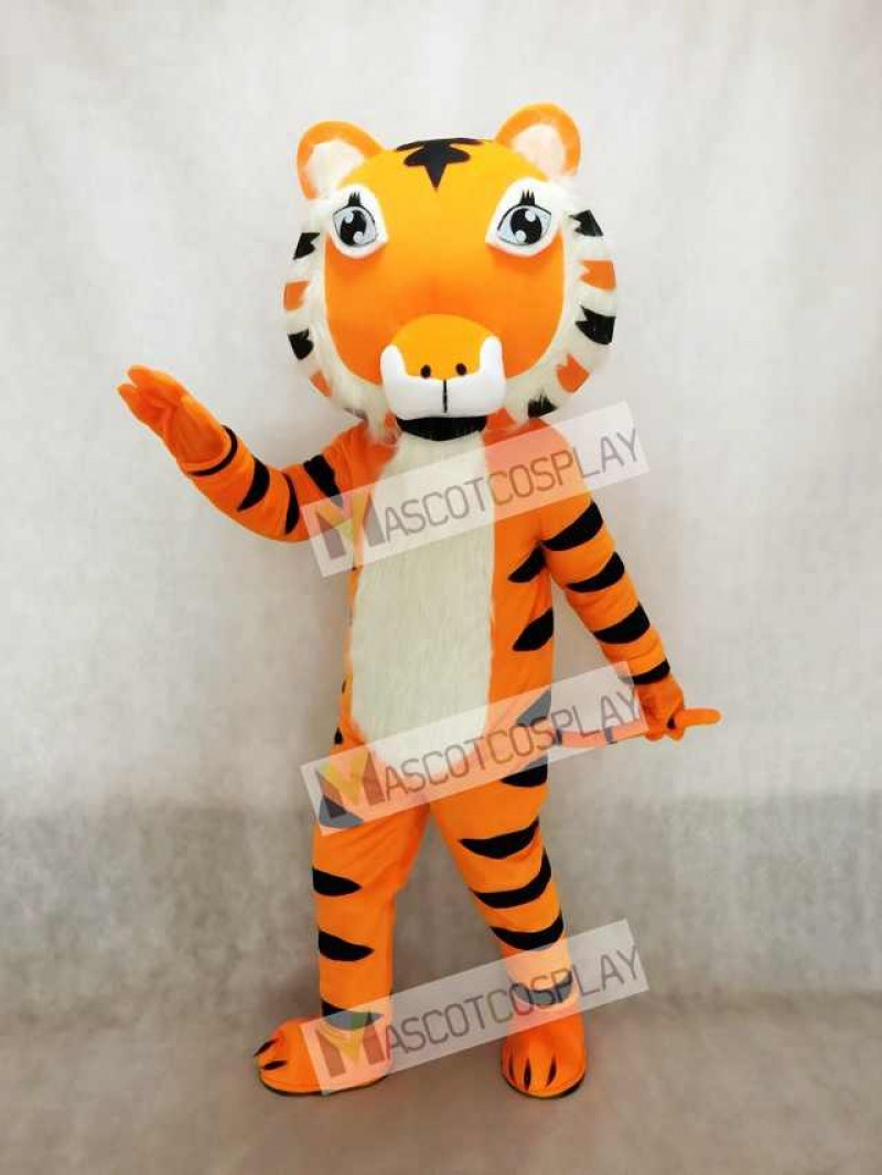 Cute Yellow India Tiger Mascot Costume