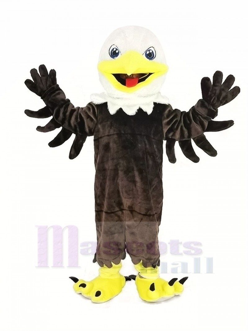 White Head Brown Eagle Mascot Costume Animal	