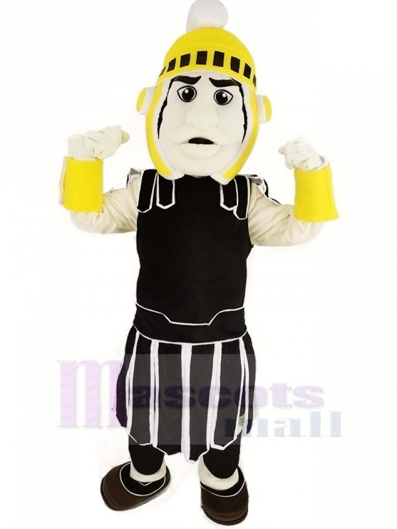 Black and Yellow Titan Spartan Sparty Mascot Costume People