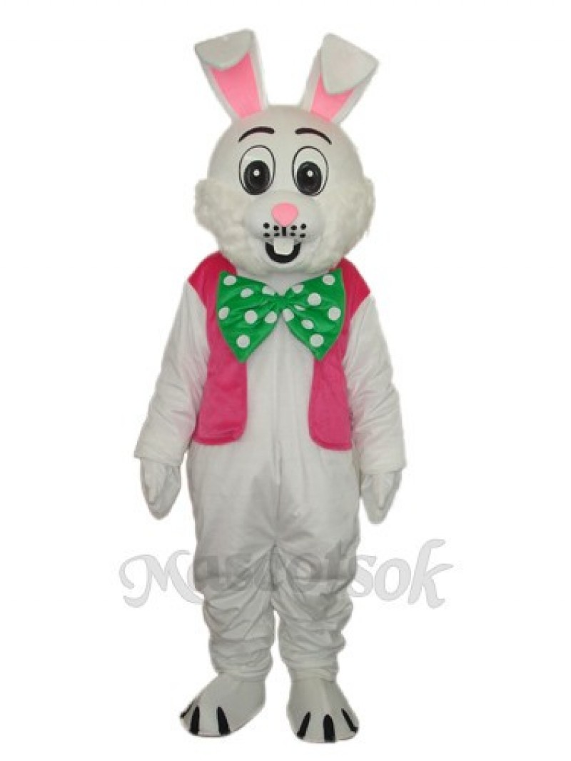 Easter Pink Vest Rabbit Mascot Adult Costume