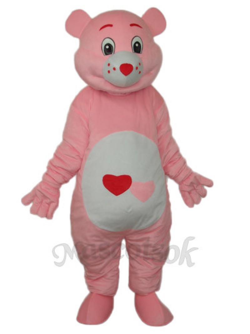 Bear with Red Heart Mascot Adult Costume