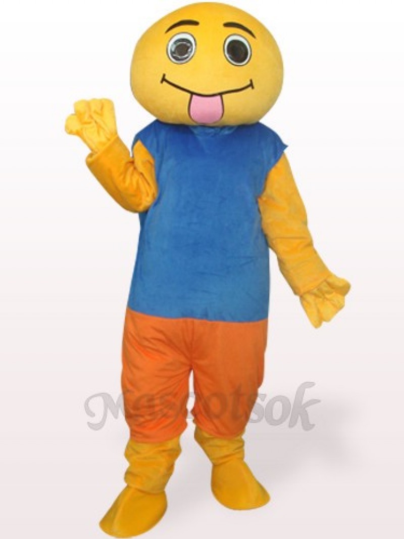 Brown And Blue Doll Plush Adult Mascot Costume