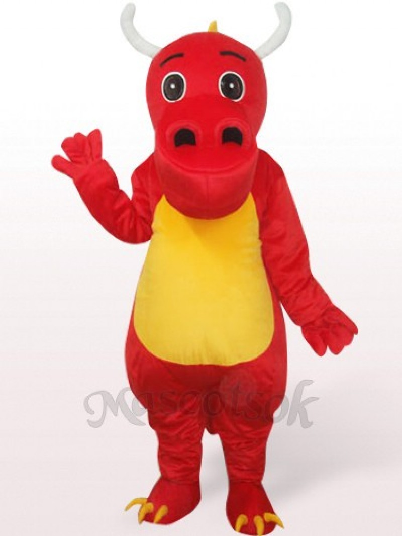 Dinosaur In Red Clothes Plush Mascot Costume