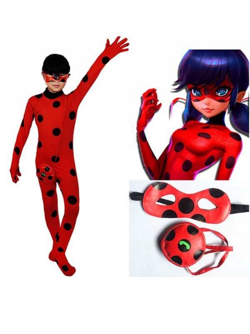 Fantasia Spandex Ladybug Costumes kids Adult cosplay Christmas party bag girls children lady bug Zentai Suit halloween