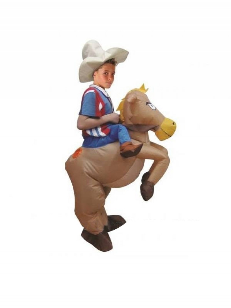 Kids Inflatable Cowboy Costume Halloween Children Cosplay Christmas