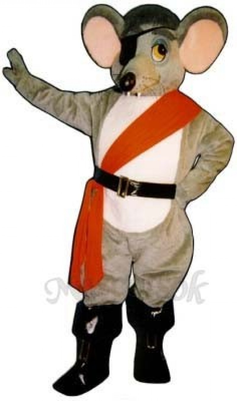 River Rat with Eye Patch, Sash & Boots Mascot Costume