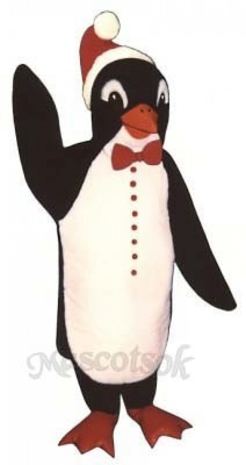 Santa Penguin with Bowtie & Hat  Mascot Costume
