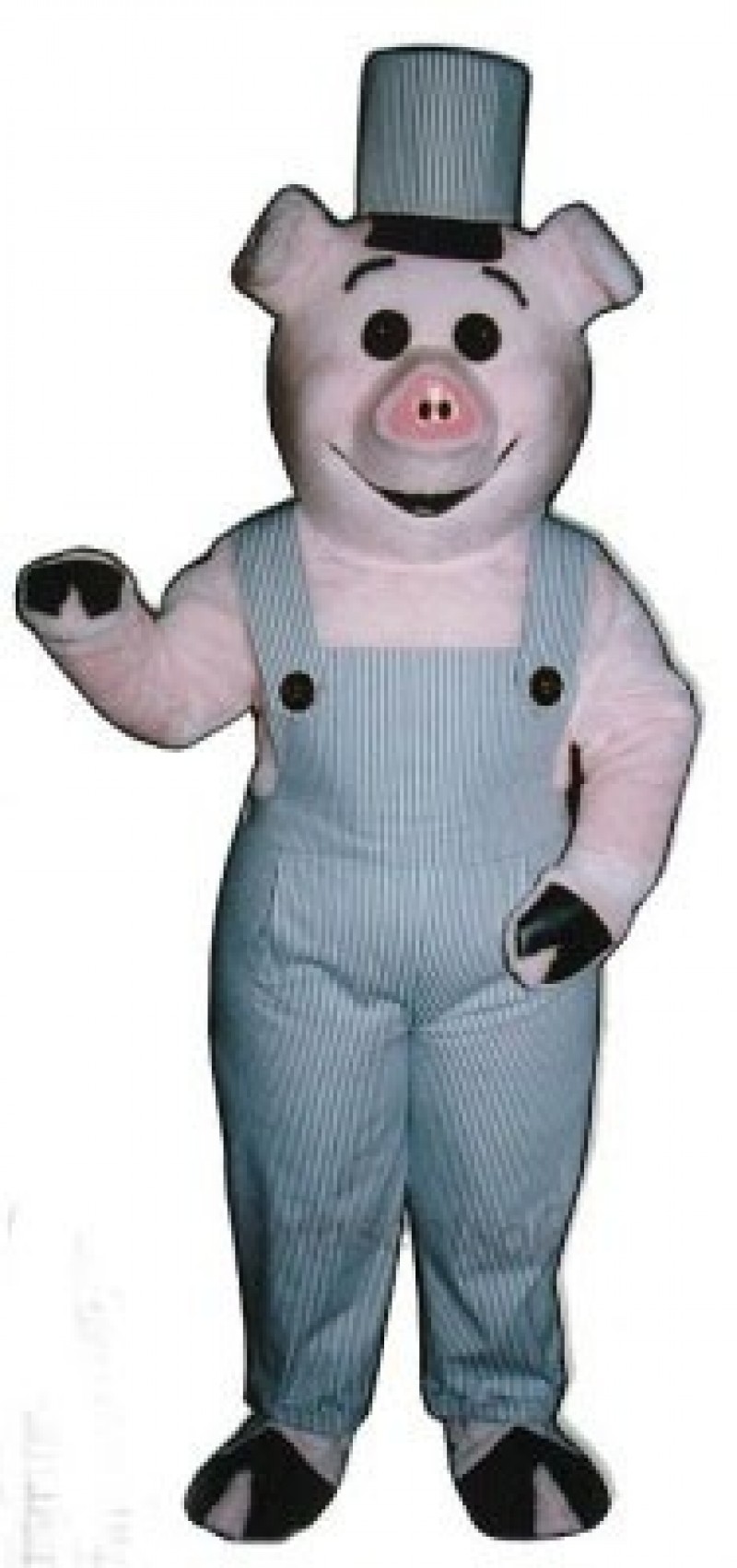 Worker Piglet Pig Hog with Overalls & Hat Mascot Costume