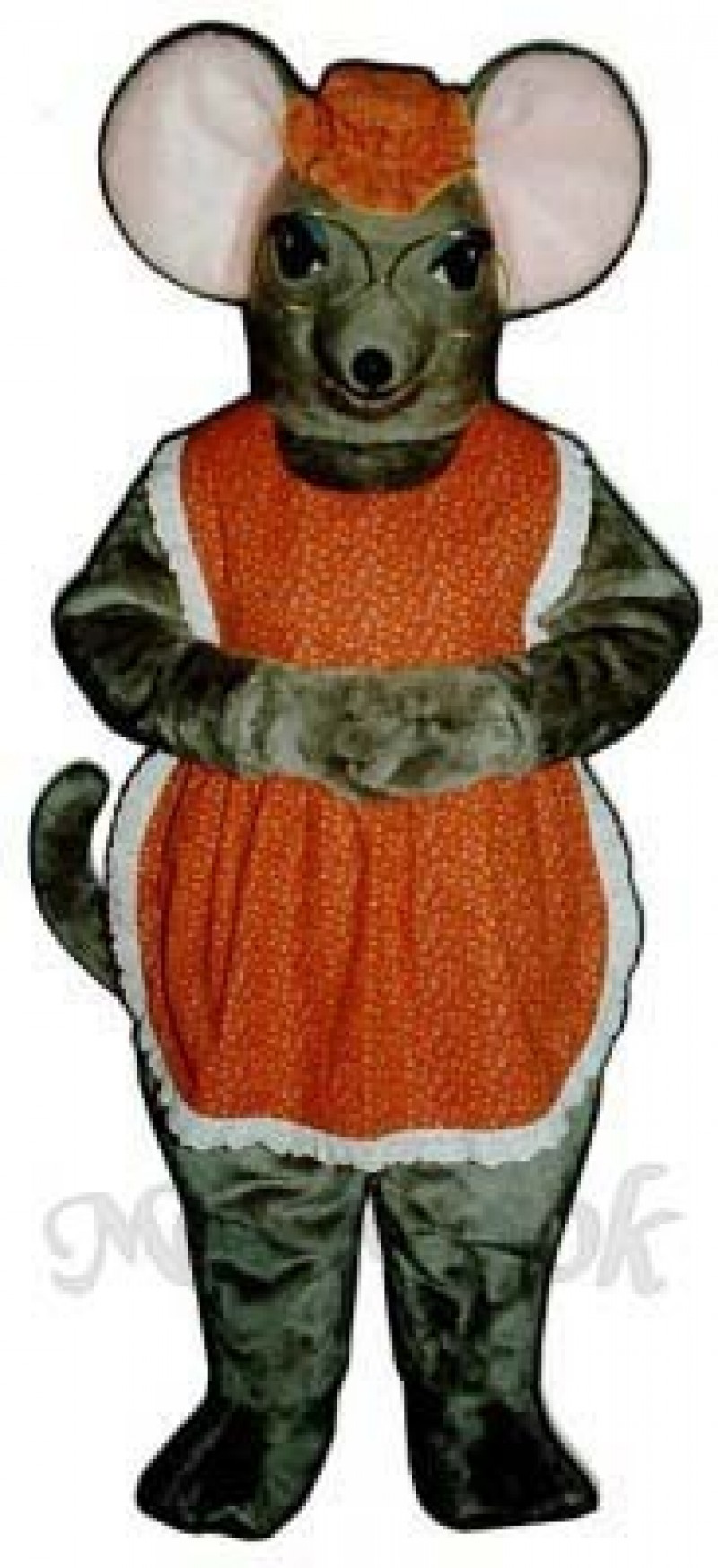 Granny Mouse with Glasses, Hat & Apron Mascot Costume