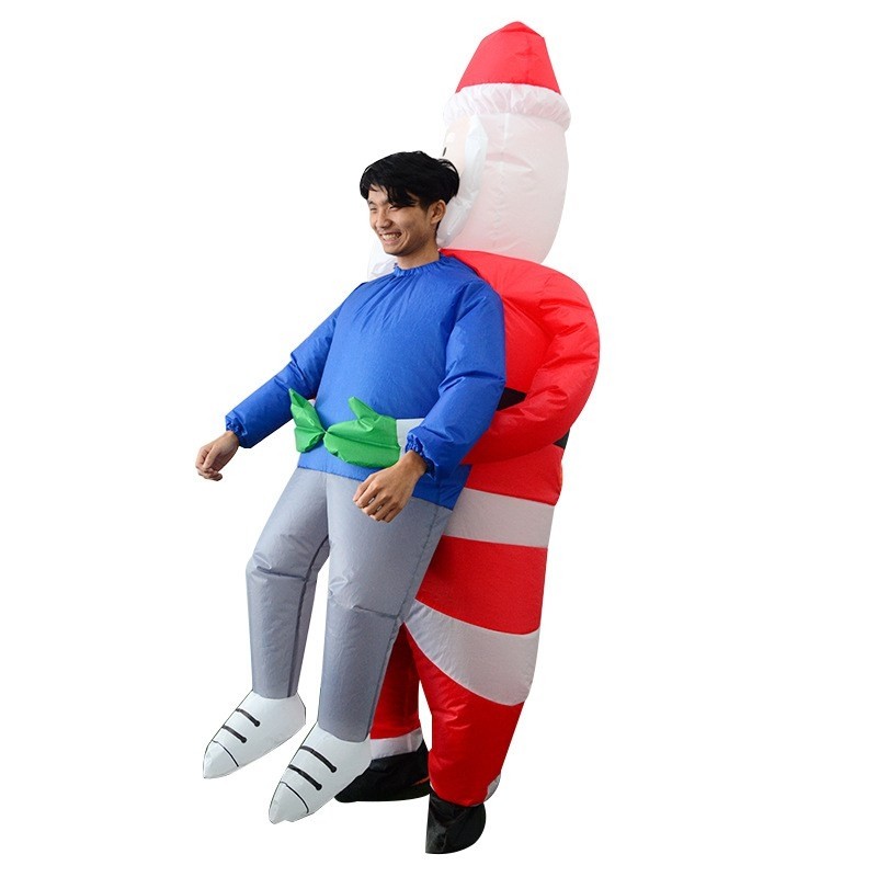 Santa Claus Carry me Inflatable Costume Halloween Christmas Costume for Adult