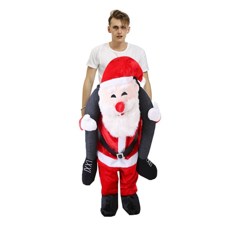 Smiling Santa Claus Carry me Ride on Halloween Christmas Costume for Adult/Kid
