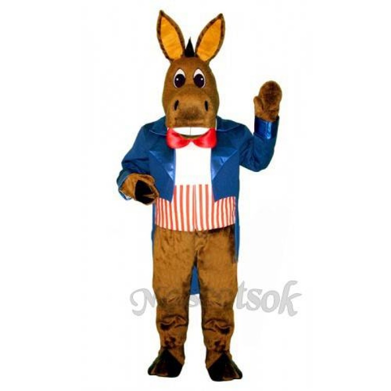 Cute Patriotic Donkey Mascot Costume