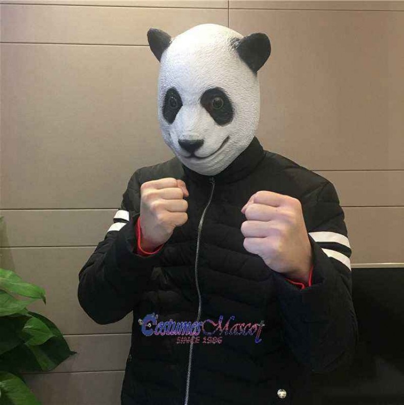 Latex Panda Head Mask Full Head Animal Mask Cosplay Masquerade