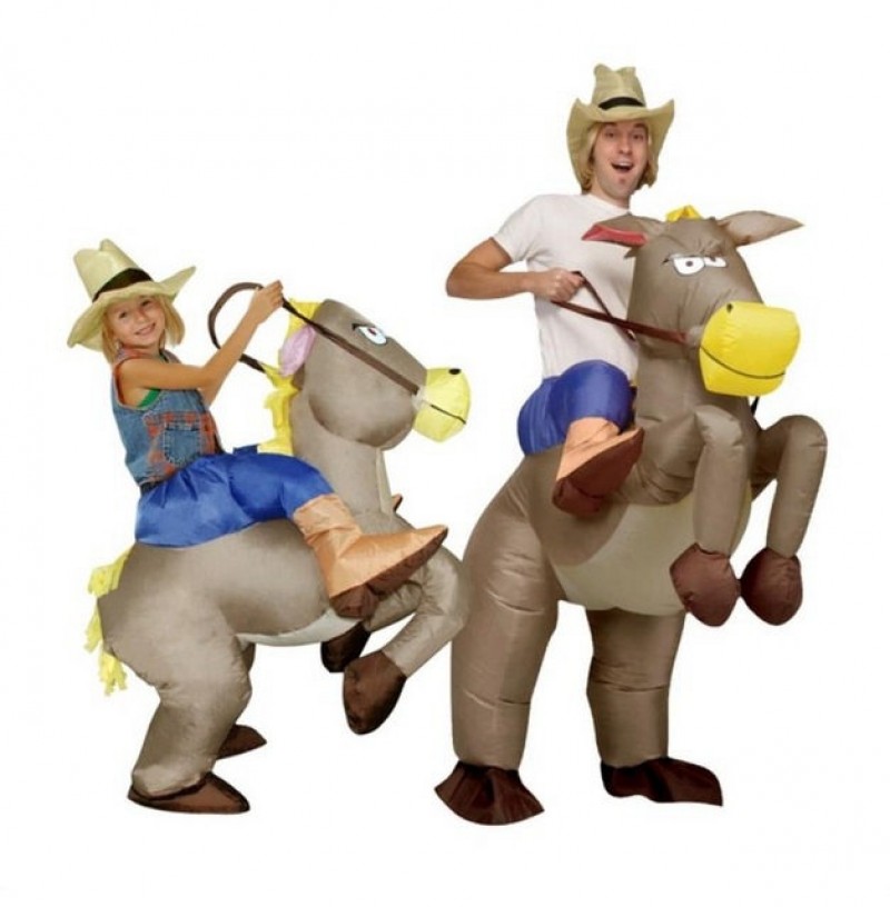  Inflatable Cowboy Dinosaur Costume Ride Halloween Cosplay