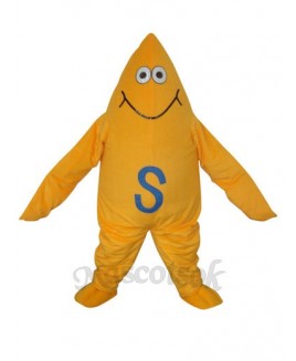 Yellow Starfish Short Plush Adult Mascot Costume