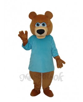 Mr.Bear in Blue T-shirt Mascot Adult Costume