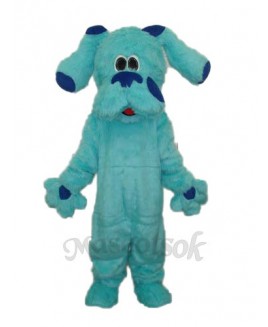 2nd Version Long Hair Blue Dog Mascot Adult Costume