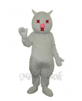 White Cat Mascot Adult Costume