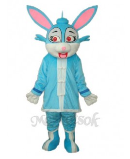 Easter Blue Rabbit in Padded Coat  Mascot Adult Costume