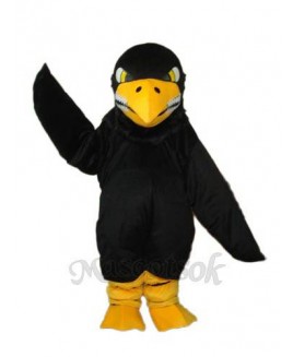 Long Wool Black Eagle Mascot Adult Costume
