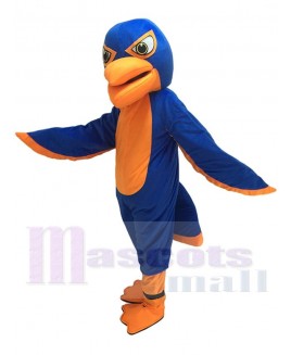 New Friendly Royal Blue and Orange Falcon Mascot Costume