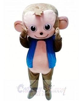 Cute Monkey Mascot Costume in Blue Jacket