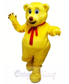 Cute Yellow Bear Mascot Costume