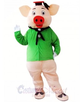 Green Pig Mascot Costume  
