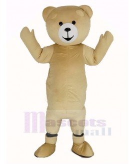 Creamy White Teddy Bear Mascot Costume