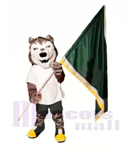 Sporty Grey and White Wolf Mascot Costume 