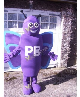 High Quality Adult Purple Butterfly Mascot Costume