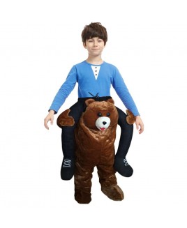 Brown Teddy Bear Carry me Ride on Fancy Dress Costume for Kid