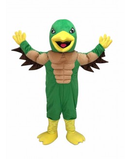 Mighty Golden Eagle Green and Yellow Mascot Costume