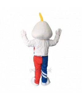 White Muscle Eagle Plush Adult Mascot Costume