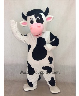 White Cow with Black Spot Mascot Costume