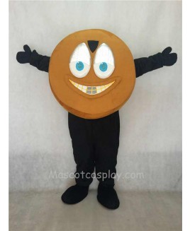 Adorable Light Brown Hockey Puck Mascot Costume