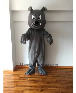Cute Gray Buster Bulldog Mascot Costume