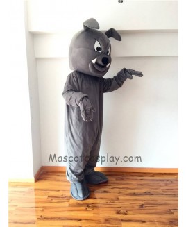 Cute Gray Buster Bulldog Mascot Costume