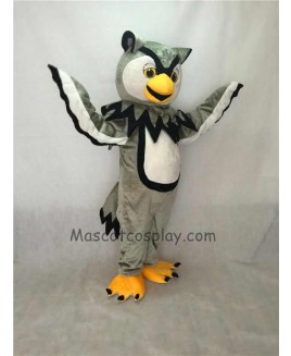 Cute Gray Cool Owl Mascot Costume