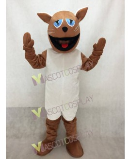 High Quality Realistic New Brown Cat with White Belly Mascot Costume