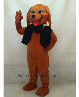 High Quality Cute Brown Dachshund Dog with Vest & Tie Mascot Costume